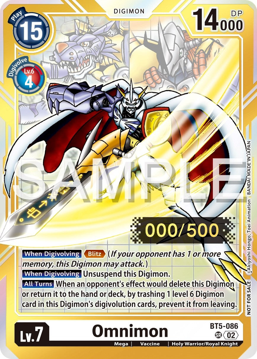 Omnimon [BT5-086] (Serial Numbered) [Battle of Omni Promos] | The Time Vault CA