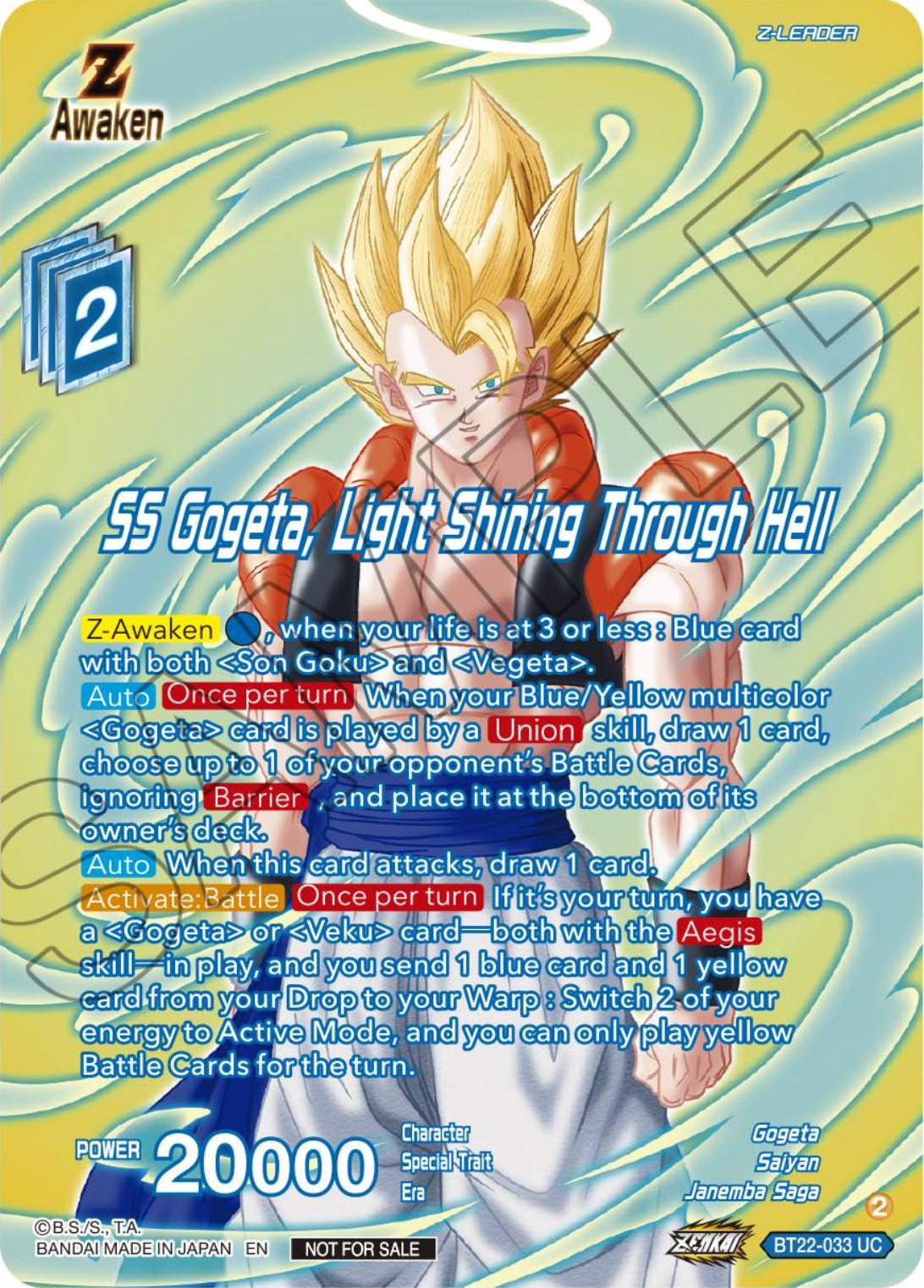 SS Gogeta, Light Shining Through Hell (Premium Alt-Art Card Set 2024 Vol.1) (BT22-033) [Promotion Cards] | The Time Vault CA