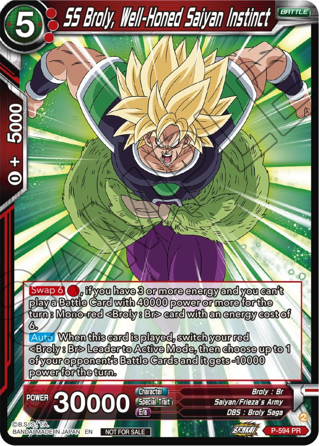 SS Broly, Well-Honed Saiyan Instinct (Deluxe Pack 2024 Vol.1) (P-594) [Promotion Cards] | The Time Vault CA
