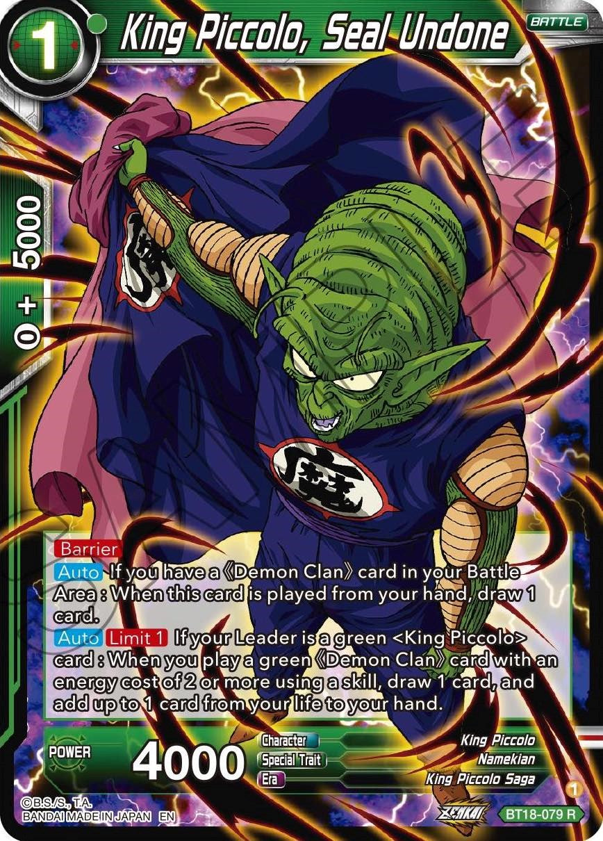 King Piccolo, Seal Undone (BT18-079) [Dawn of the Z-Legends] | The Time Vault CA