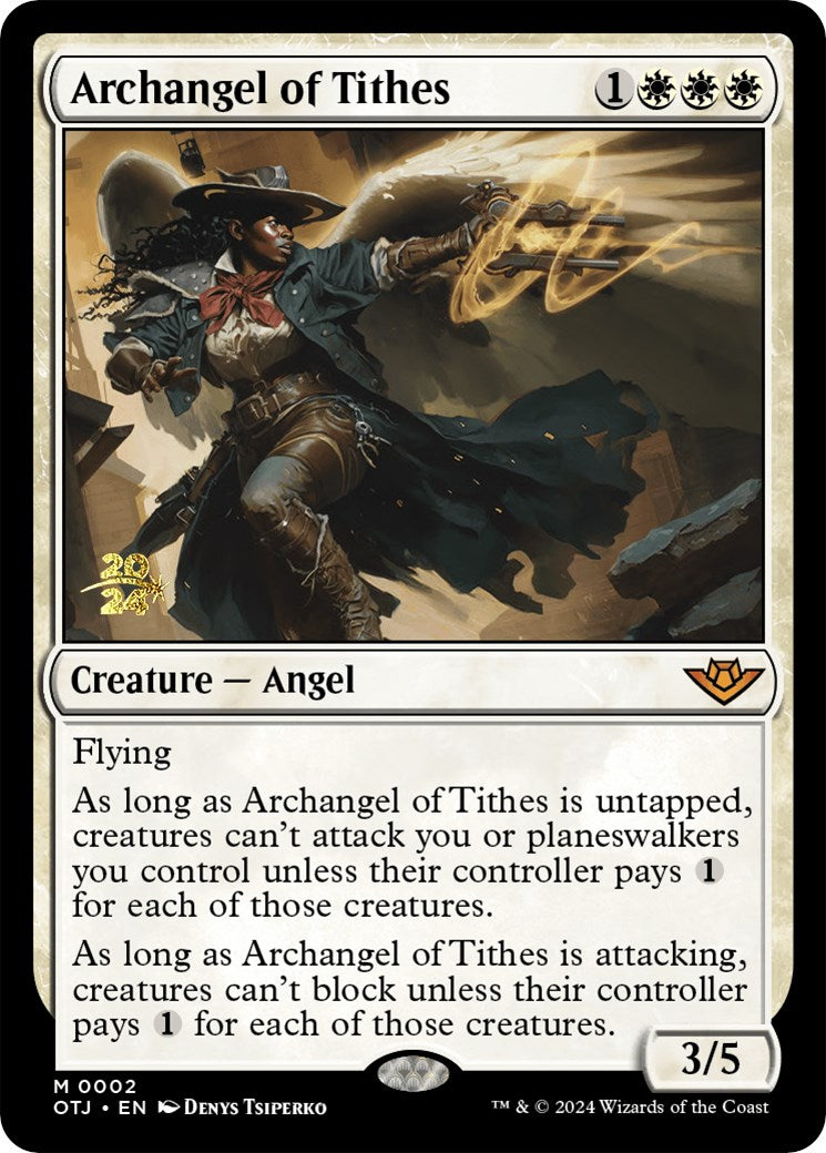 Archangel of Tithes [Outlaws of Thunder Junction Prerelease Promos] | The Time Vault CA