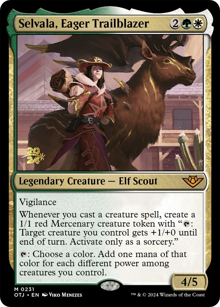 Selvala, Eager Trailblazer [Outlaws of Thunder Junction Prerelease Promos] | The Time Vault CA