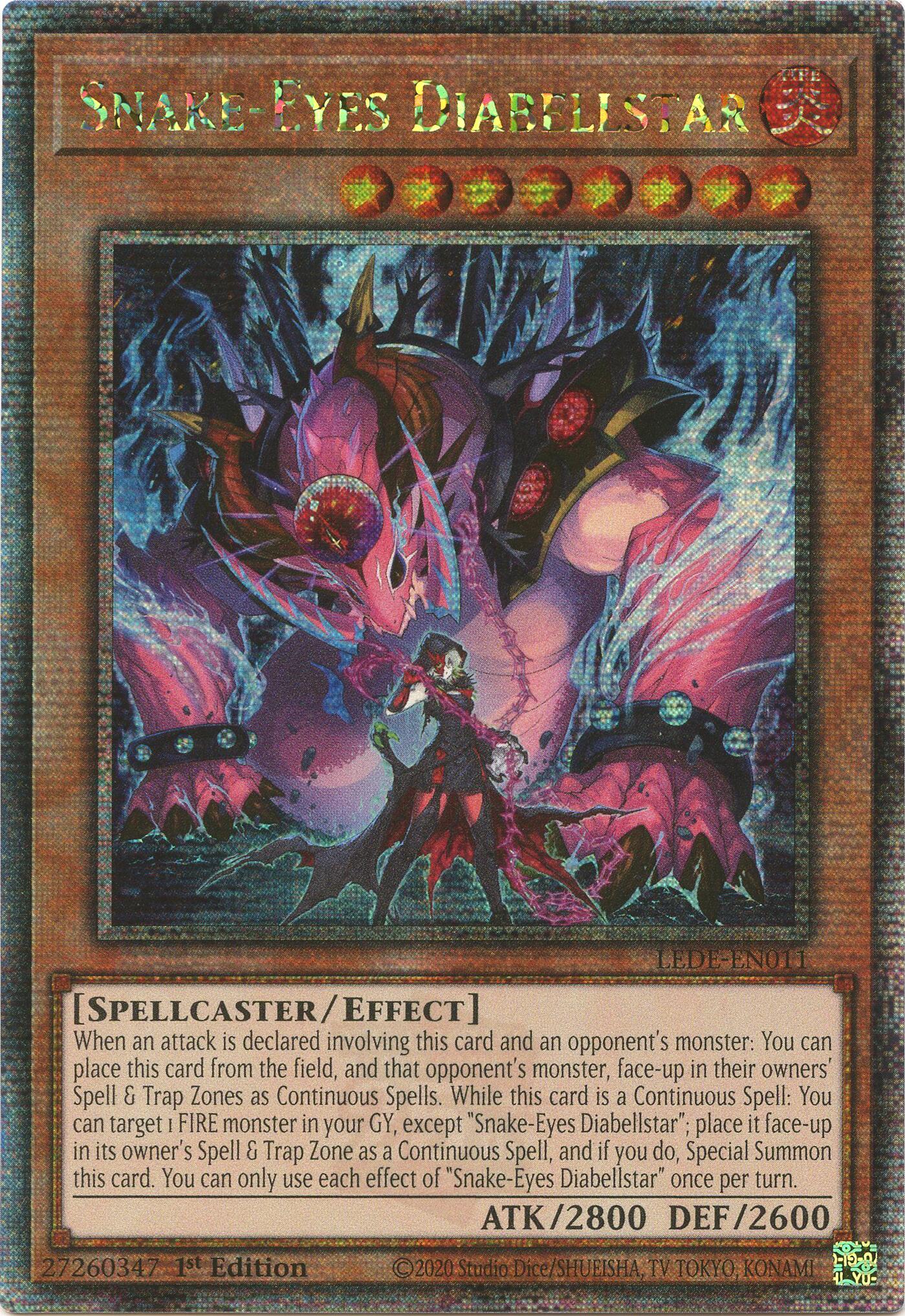 Snake-Eyes Diabellstar [LEDE-EN011] Quarter Century Secret Rare | The Time Vault CA