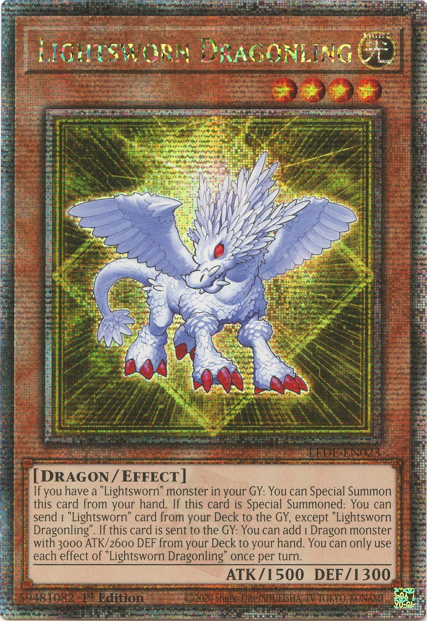 Lightsworn Dragonling (Quarter Century Secret Rare) [LEDE-EN023] Quarter Century Secret Rare | The Time Vault CA