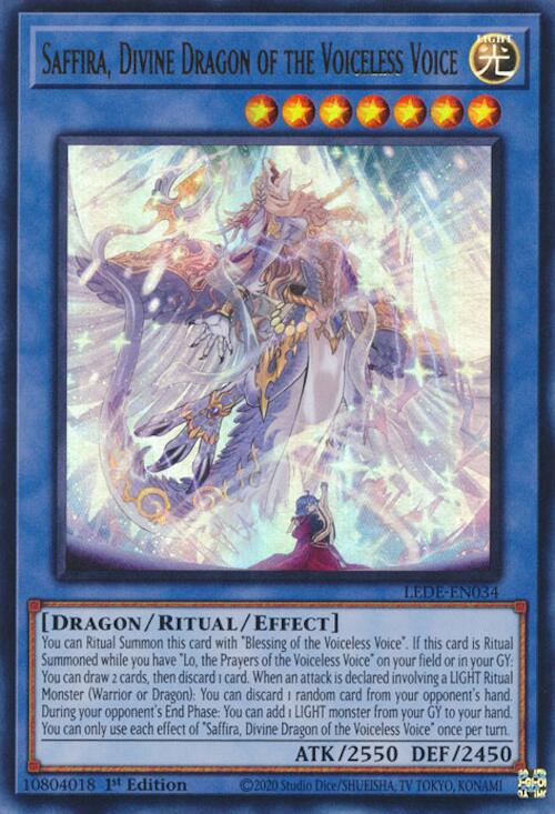 Saffira, Divine Dragon of the Voiceless Voice [LEDE-EN034] Ultra Rare | The Time Vault CA