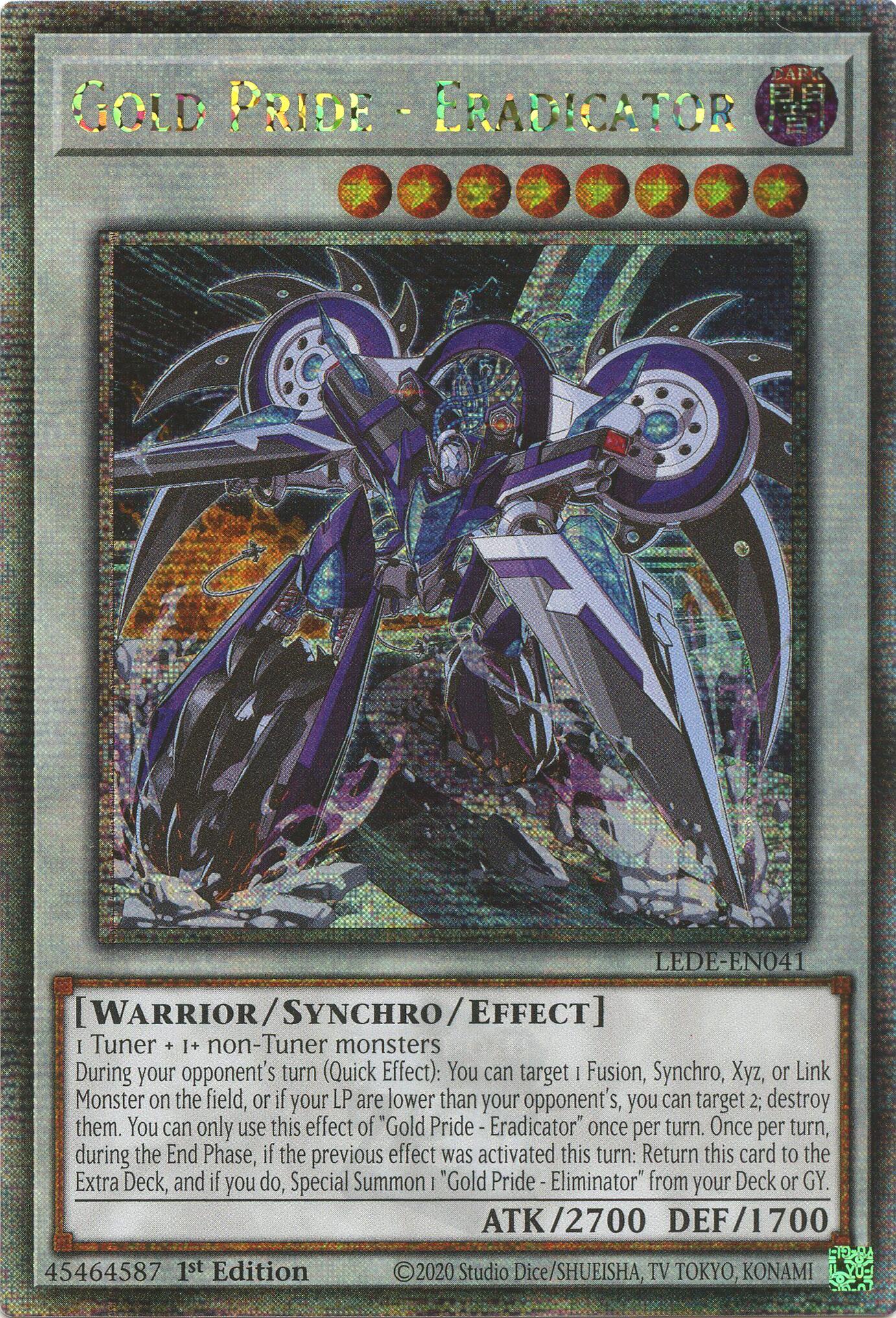 Gold Pride - Eradicator (Quarter Century Secret Rare) [LEDE-EN041] Quarter Century Secret Rare | The Time Vault CA
