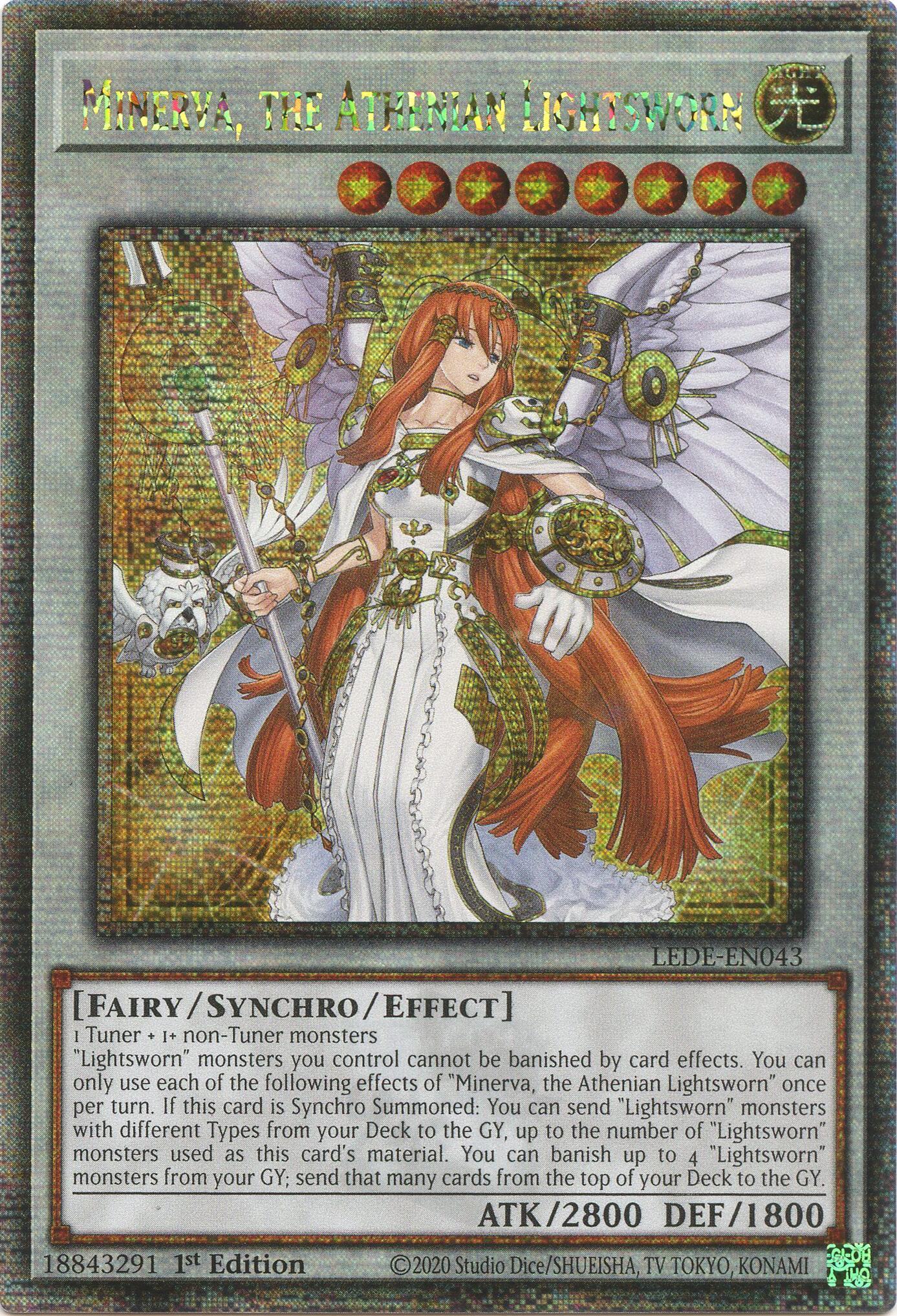 Minerva, the Athenian Lightsworn (Quarter Century Secret Rare) [LEDE-EN043] Quarter Century Secret Rare | The Time Vault CA