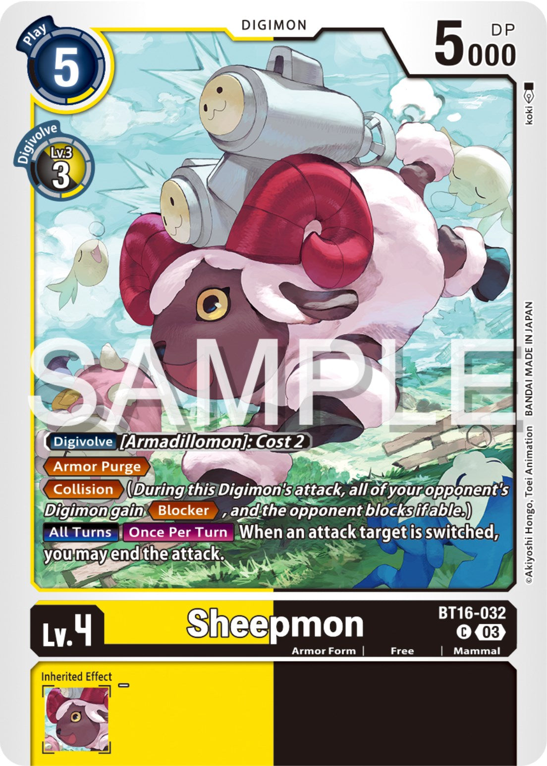 Sheepmon [BT16-032] [Beginning Observer] | The Time Vault CA