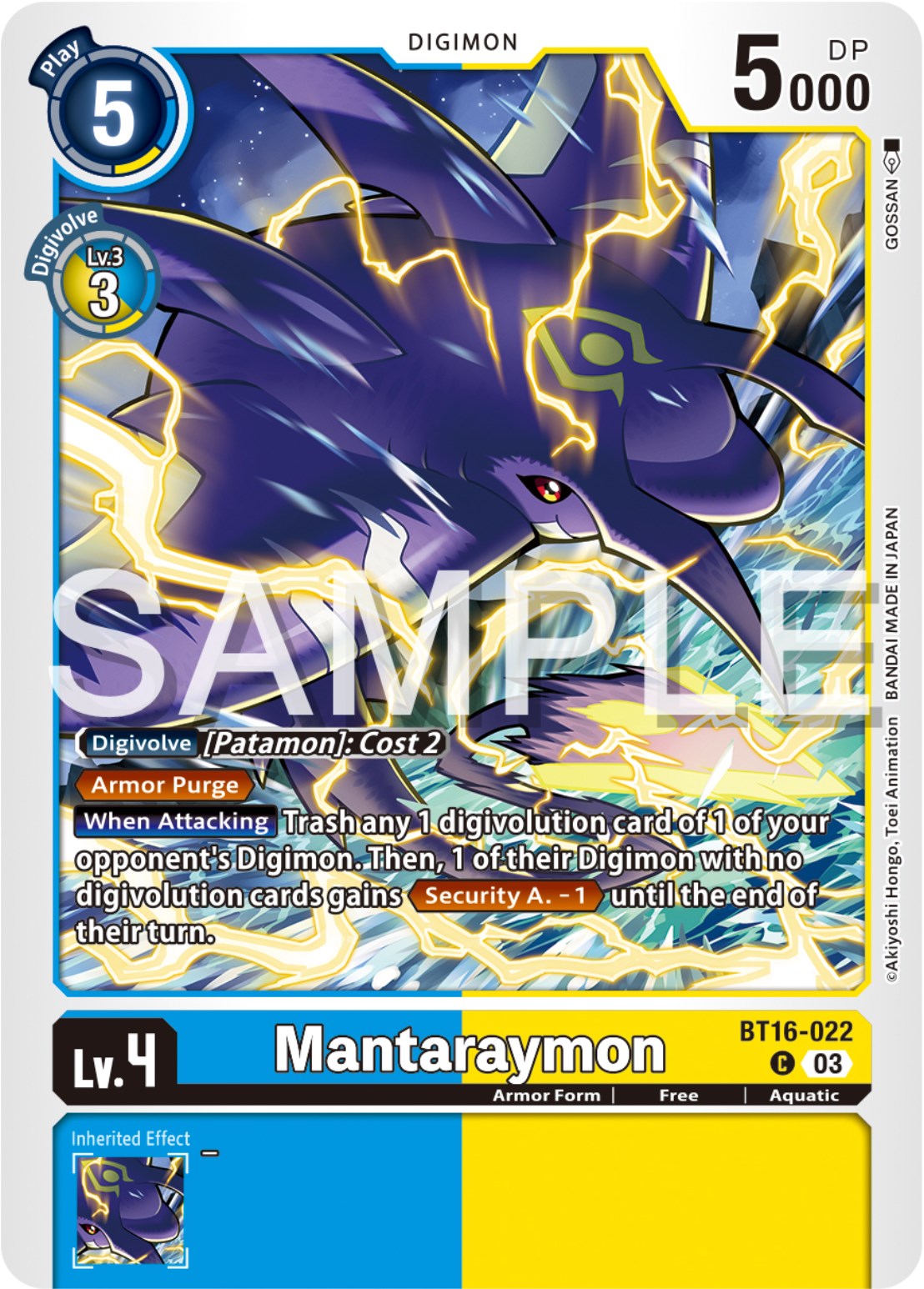 Mantaraymon [BT16-022] [Beginning Observer] | The Time Vault CA