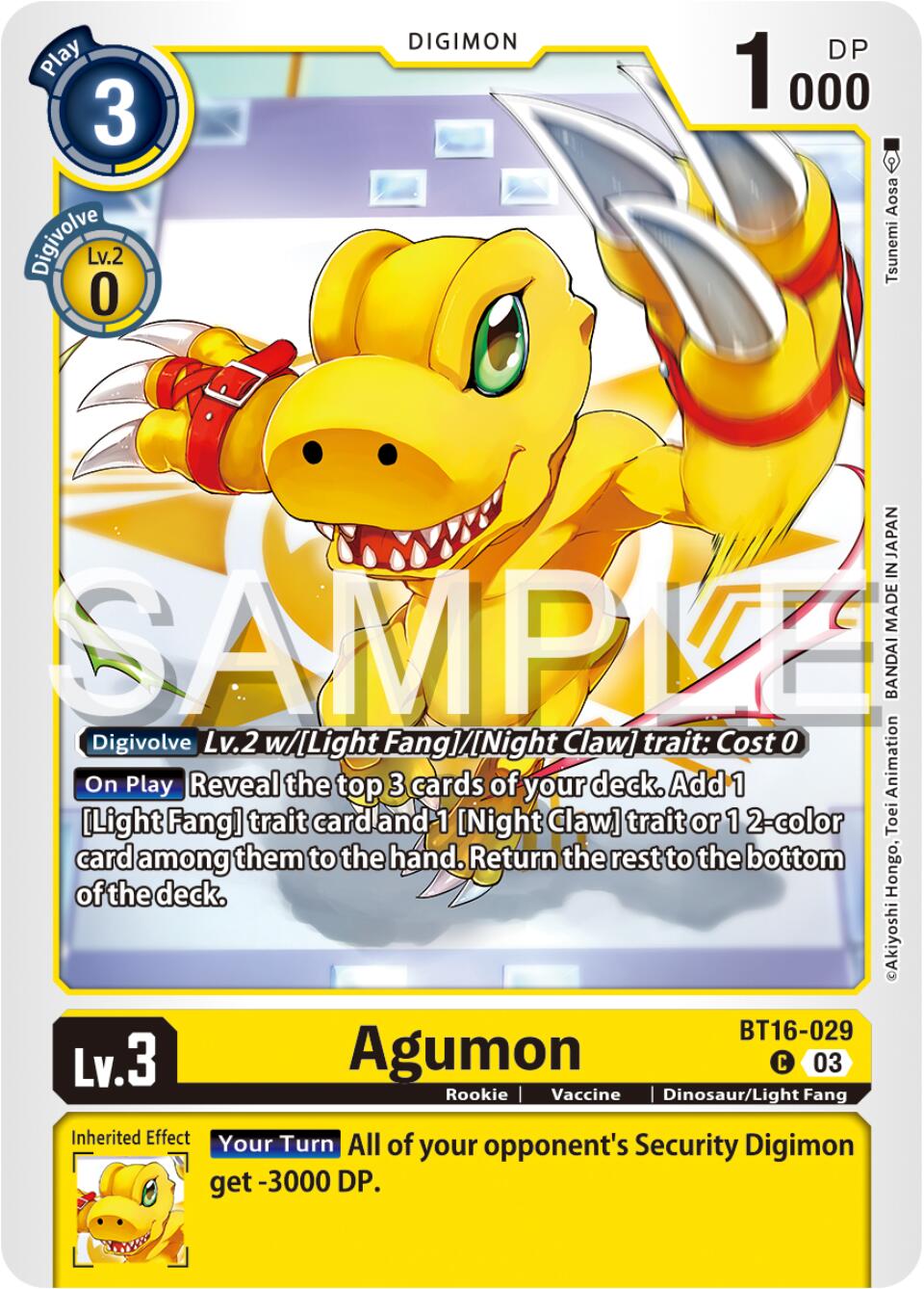 Agumon [BT16-029] [Beginning Observer] | The Time Vault CA