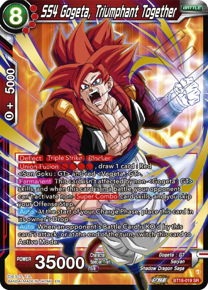 SS4 Gogeta, Triumphant Together (BT18-019) [Dawn of the Z-Legends] | The Time Vault CA