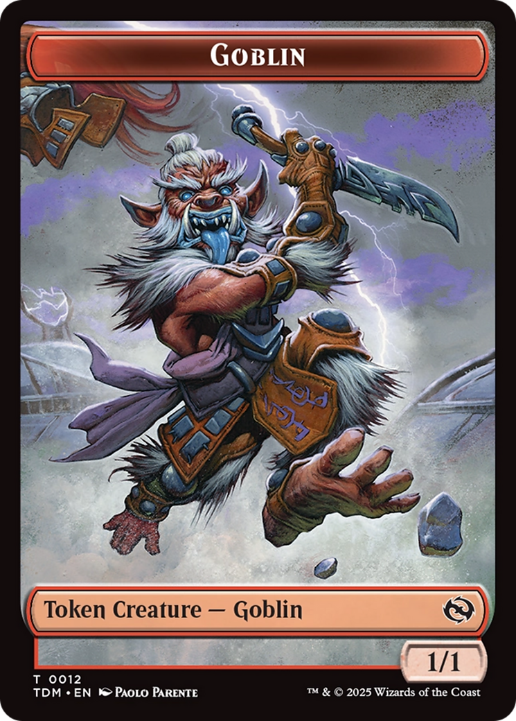 Goblin // Warrior Double-Sided Token [Tarkir: Dragonstorm Tokens] | The Time Vault CA