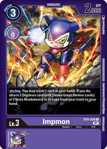 Impmon [BT6-068] (April 2023 Beelzemon Special) [Starter Deck: Beelzemon Advanced Deck Set Pre-Release Cards] | The Time Vault CA