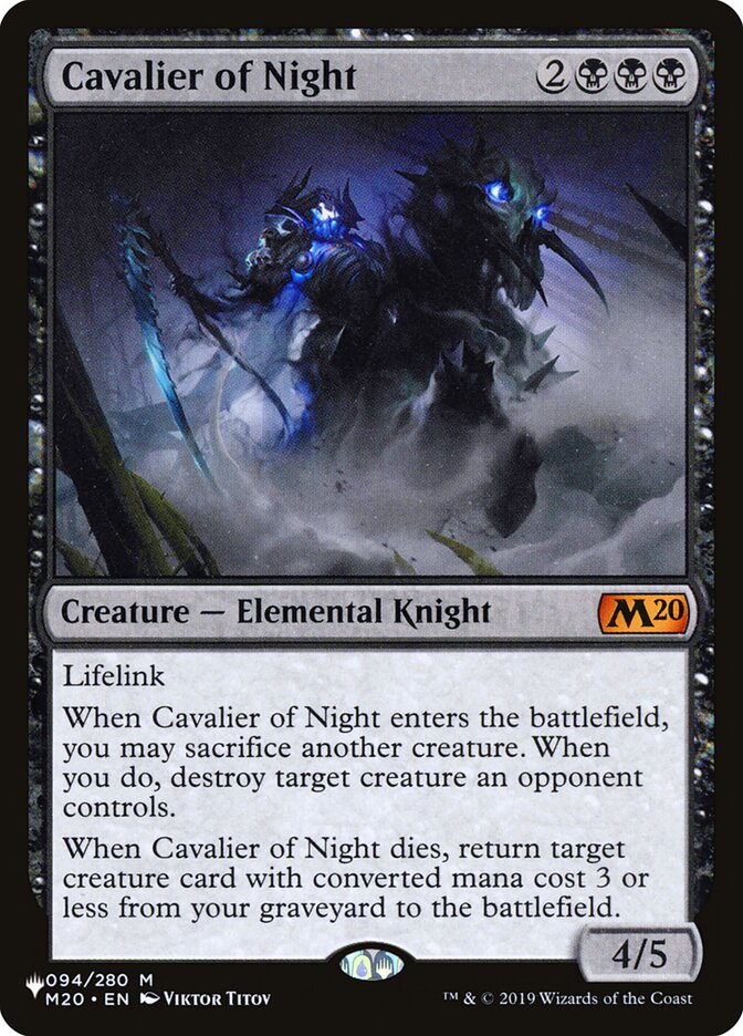 Cavalier of Night [The List] | The Time Vault CA