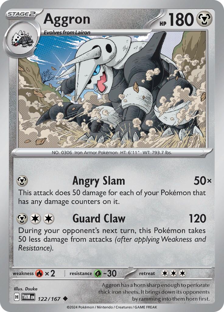 Aggron (122/167) [Scarlet & Violet: Twilight Masquerade] | The Time Vault CA