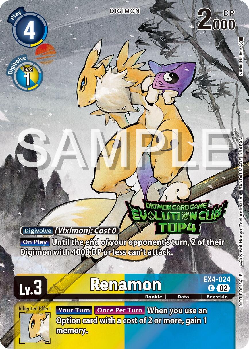 Renamon [EX4-024] (2024 Evolution Cup Top 4) [Alternative Being Booster Promos] | The Time Vault CA