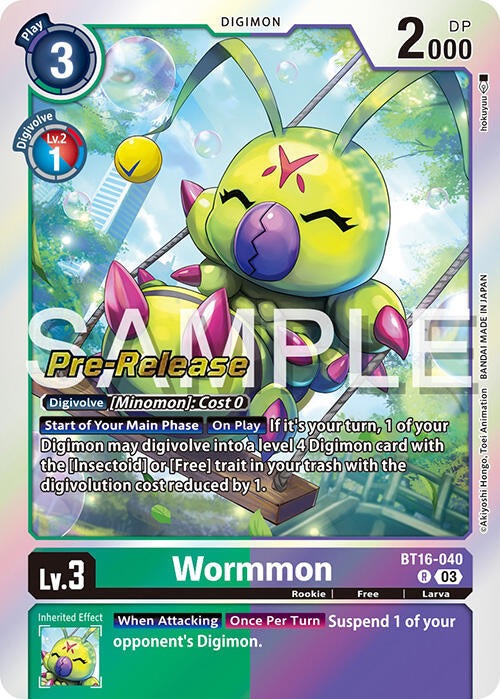 Wormmon [BT16-040] [Beginning Observer Pre-Release Promos] | The Time Vault CA