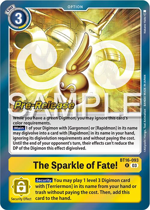 The Sparkle of Fate! [BT16-093] [Beginning Observer Pre-Release Promos] | The Time Vault CA