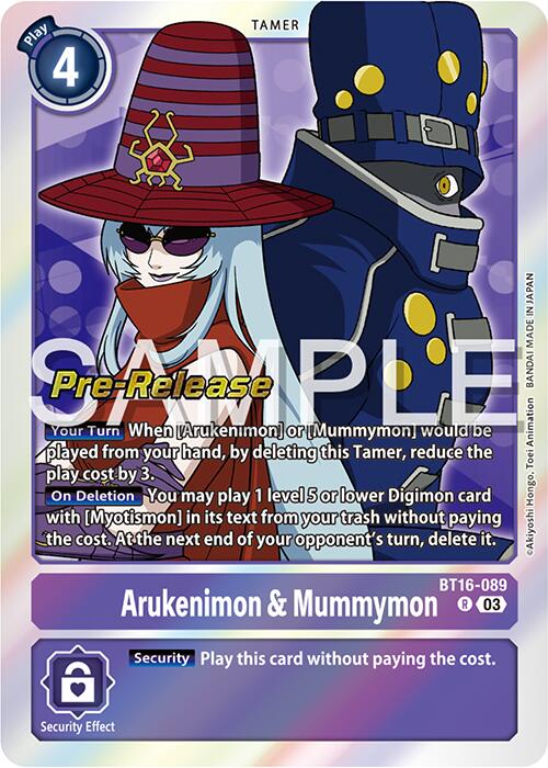 Arukenimon & Mummymon [BT16-089] [Beginning Observer Pre-Release Promos] | The Time Vault CA