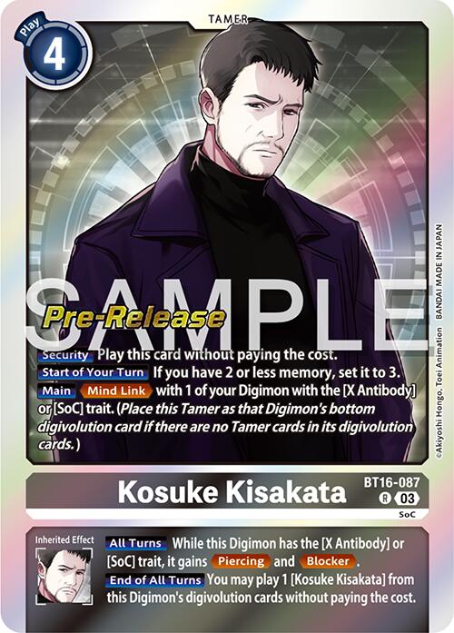 Kosuke Kisakata [BT16-087] [Beginning Observer Pre-Release Promos] | The Time Vault CA