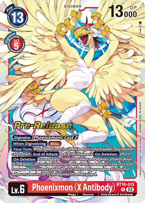 Phoenixmon (X Antibody) [BT16-015] [Beginning Observer Pre-Release Promos] | The Time Vault CA