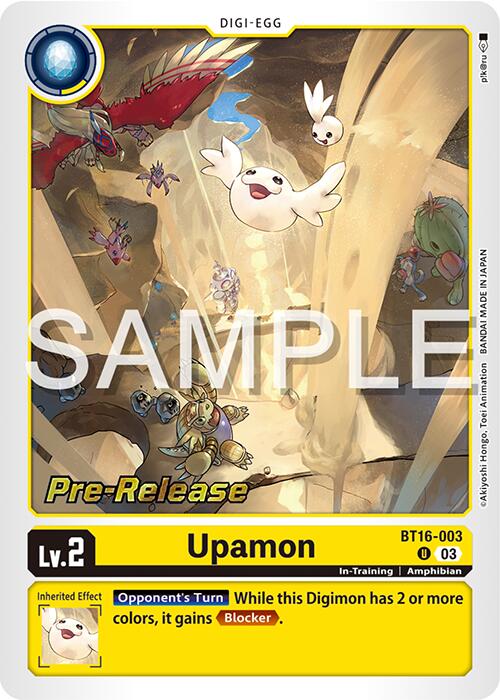 Upamon [BT16-003] [Beginning Observer Pre-Release Promos] | The Time Vault CA