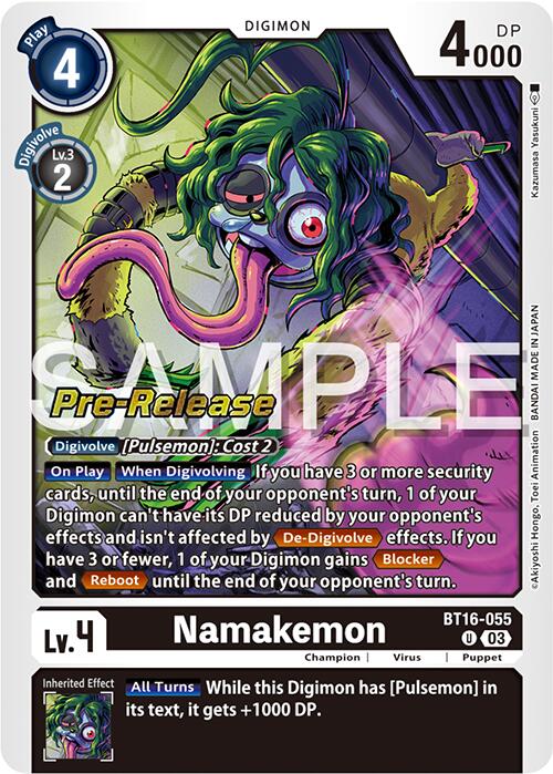Namakemon [BT16-055] [Beginning Observer Pre-Release Promos] | The Time Vault CA