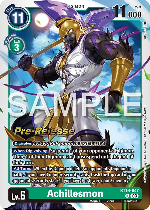 Achillesmon [BT16-047] [Beginning Observer Pre-Release Promos] | The Time Vault CA