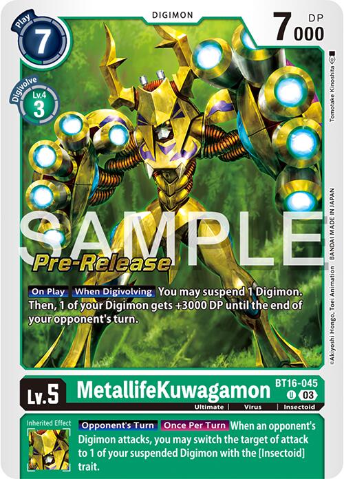 MetallifeKuwagamon [BT16-045] [Beginning Observer Pre-Release Promos] | The Time Vault CA