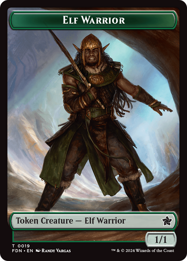 Emblem - Vivien Reid // Elf Warrior Double-Sided Token [Foundations Tokens] | The Time Vault CA