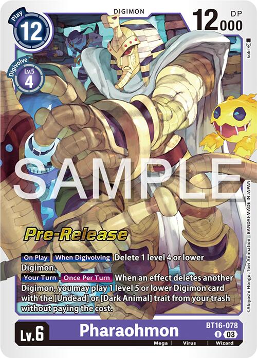 Pharaohmon [BT16-078] [Beginning Observer Pre-Release Promos] | The Time Vault CA