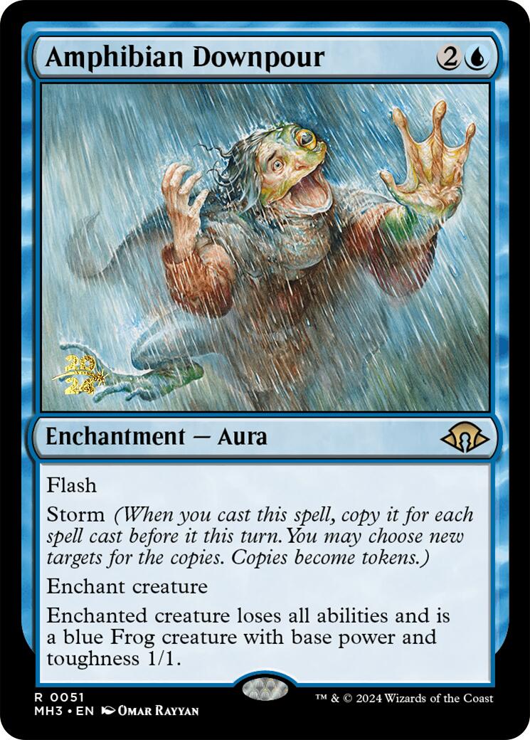 Amphibian Downpour [Modern Horizons 3 Prerelease Promos] | The Time Vault CA