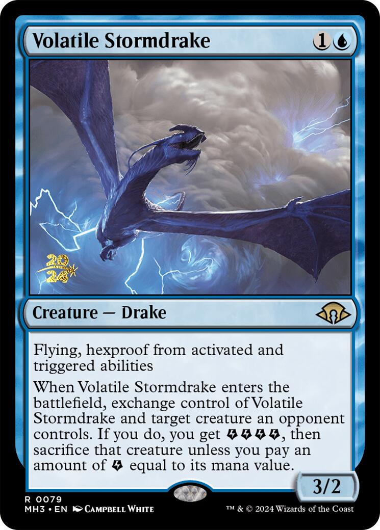 Volatile Stormdrake [Modern Horizons 3 Prerelease Promos] | The Time Vault CA