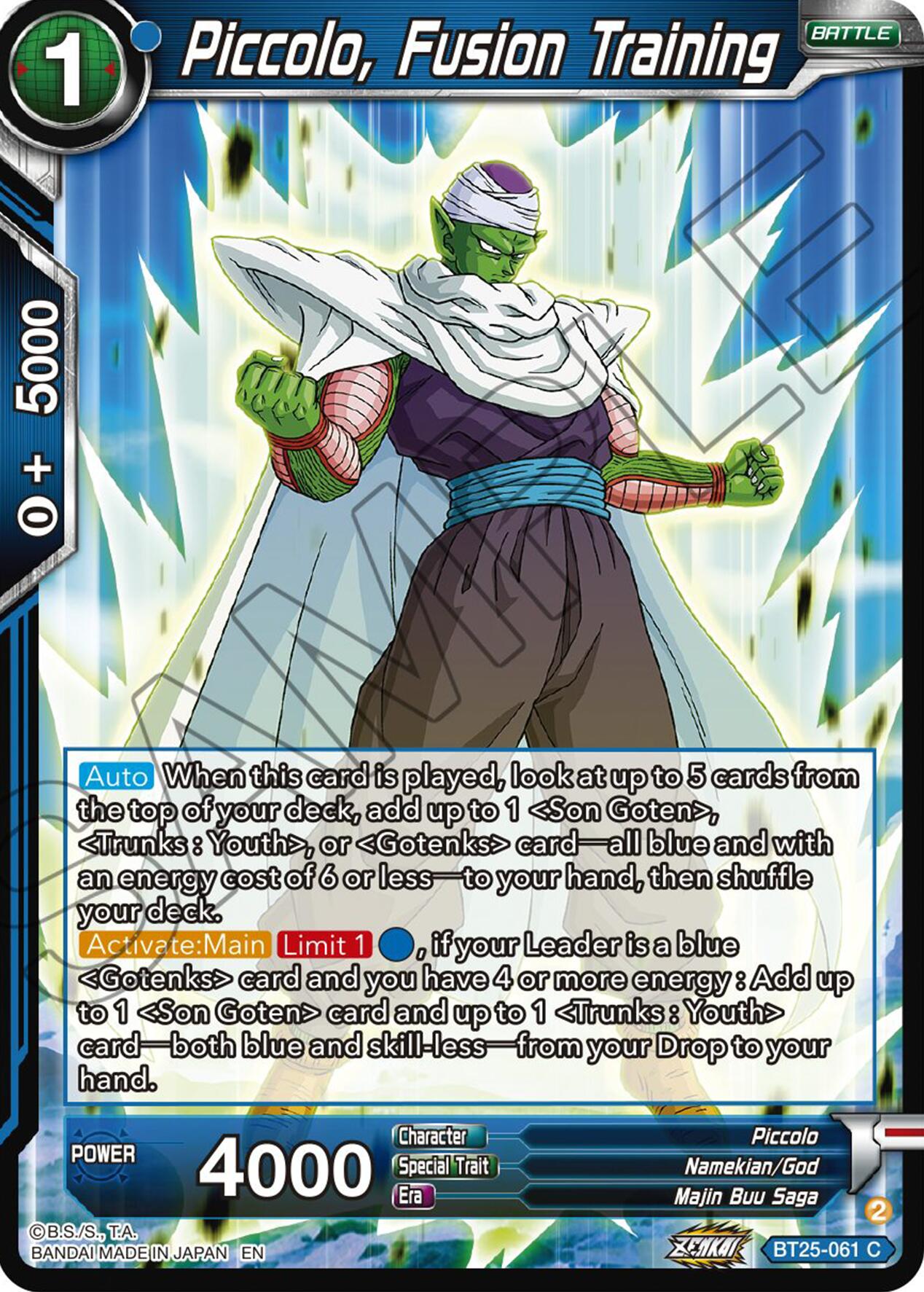 Piccolo, Fusion Training (BT25-061) [Legend of the Dragon Balls] | The Time Vault CA