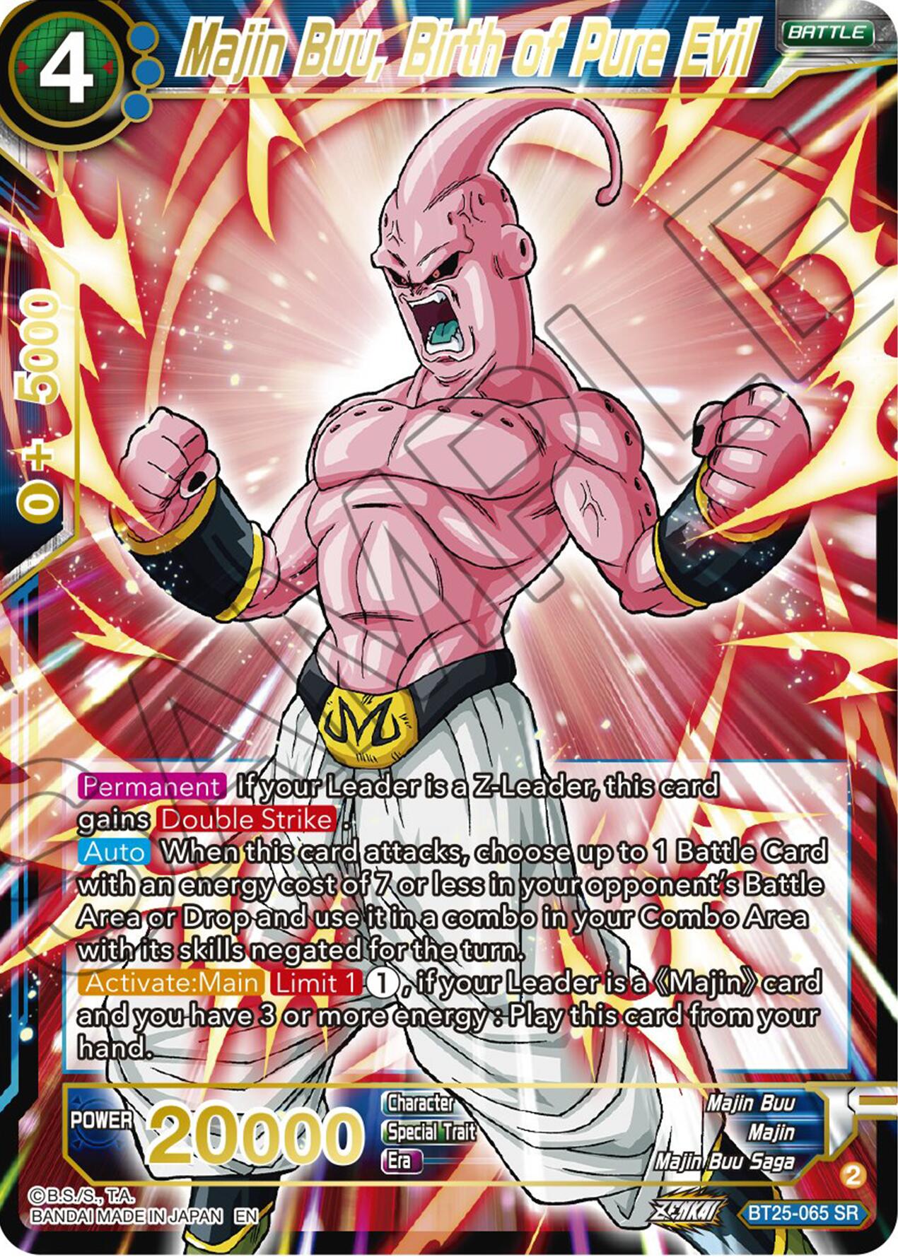 Majin Buu, Birth of Pure Evil (BT25-065) [Legend of the Dragon Balls] | The Time Vault CA