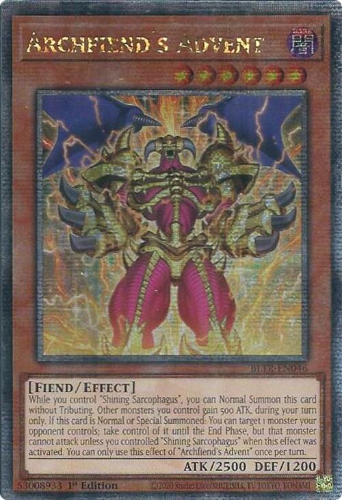 Archfiend's Advent (Quarter Century Secret Rare) [BLTR-EN046] Quarter Century Secret Rare | The Time Vault CA