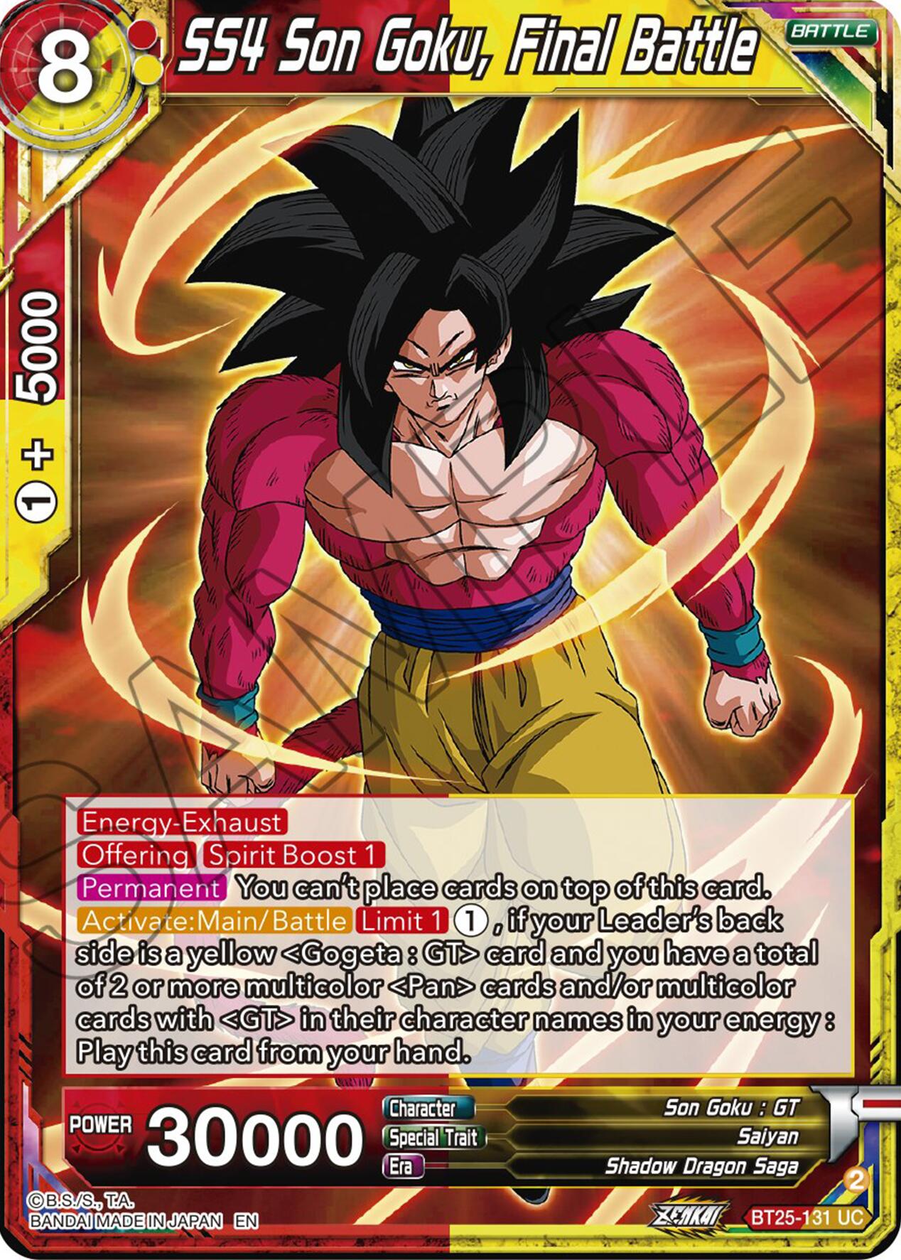 SS4 Son Goku, Final Battle (BT25-131) [Legend of the Dragon Balls] | The Time Vault CA