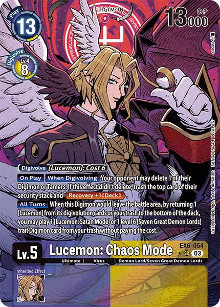 Lucemon: Chaos Mode [EX6-054] (Alternate Art) [Infernal Ascension] | The Time Vault CA