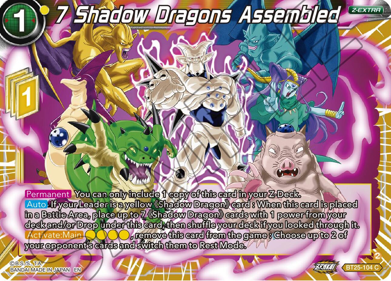 7 Shadow Dragons Assembled (BT25-104) [Legend of the Dragon Balls] | The Time Vault CA