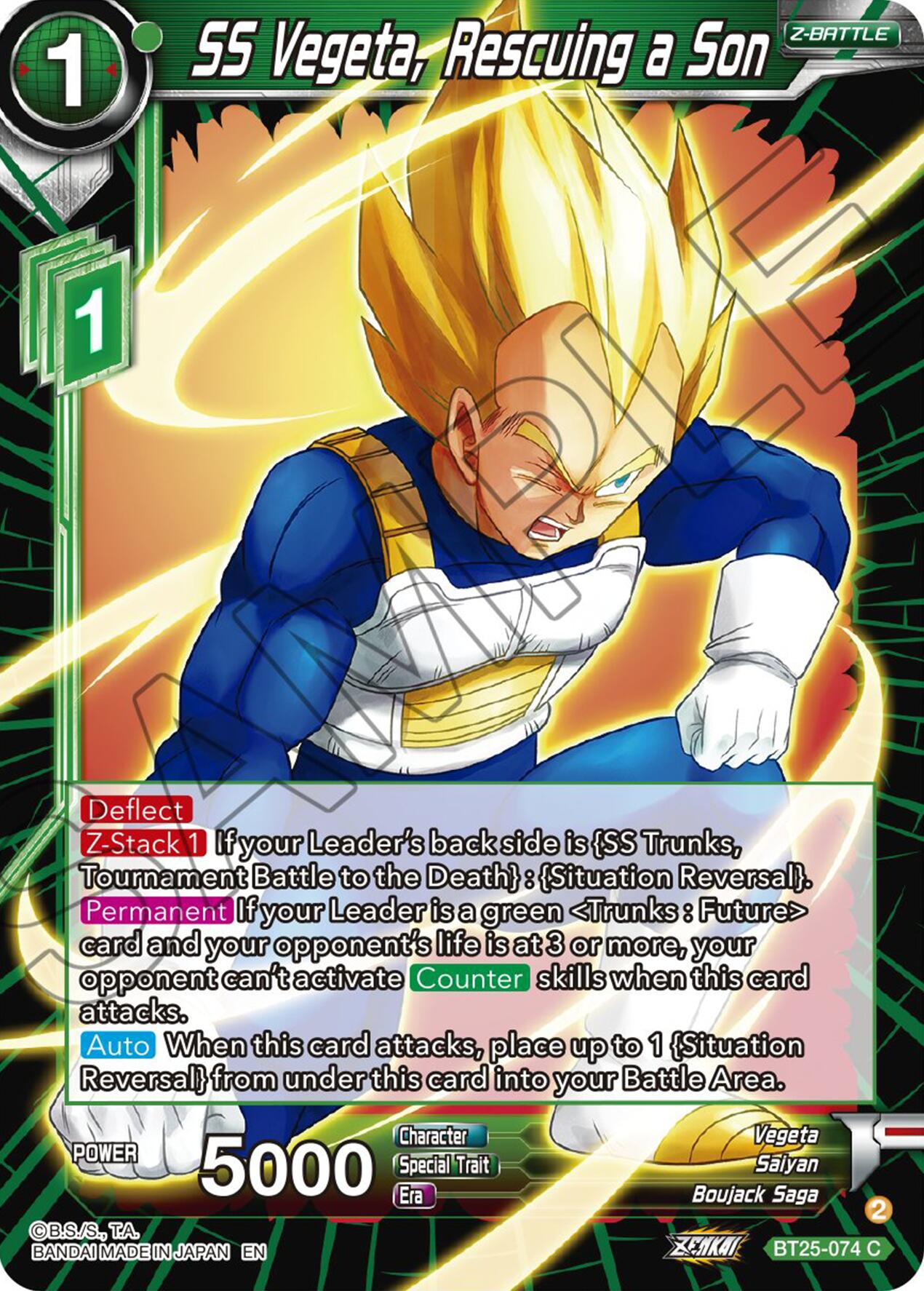 SS Vegeta, Rescuing a Son (BT25-074) [Legend of the Dragon Balls] | The Time Vault CA