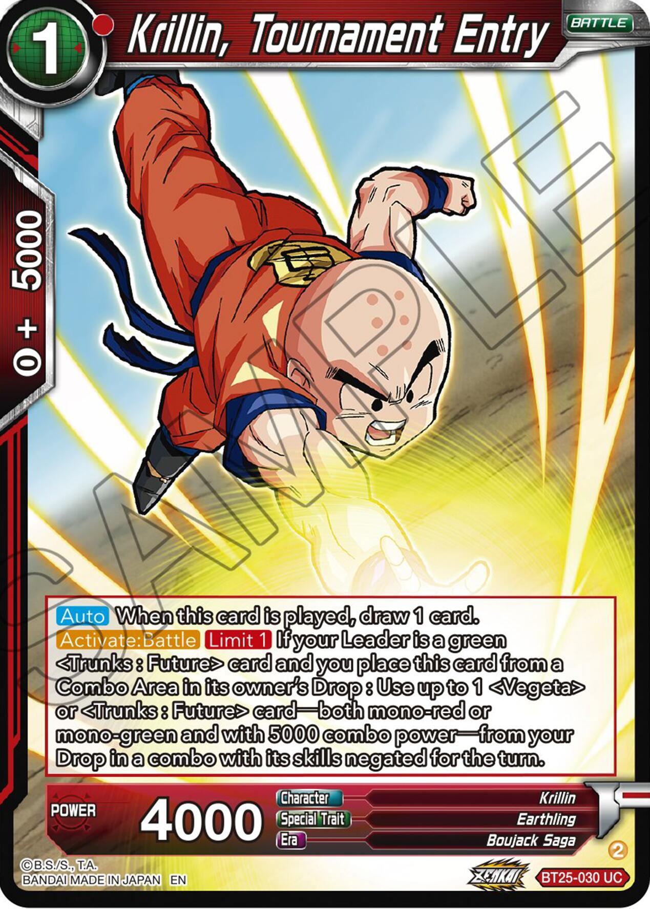 Krillin, Tournament Entry (BT25-030) [Legend of the Dragon Balls] | The Time Vault CA