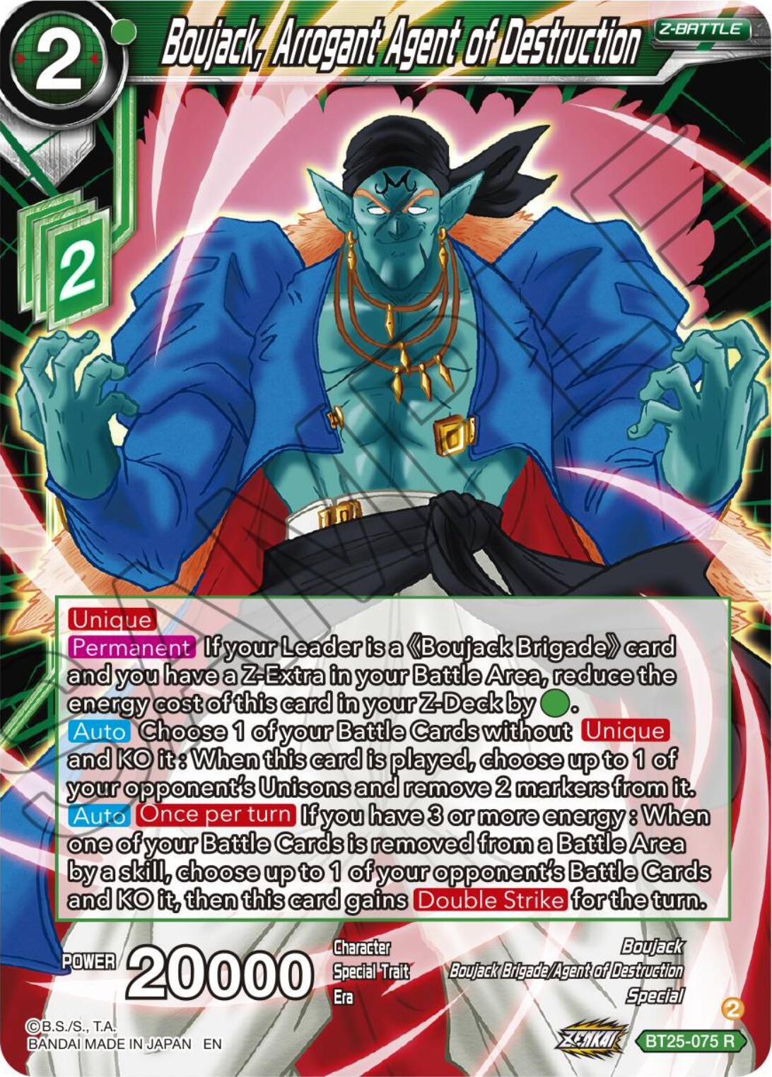 Boujack, Arrogant Agent of Destruction (BT25-075) [Legend of the Dragon Balls] | The Time Vault CA