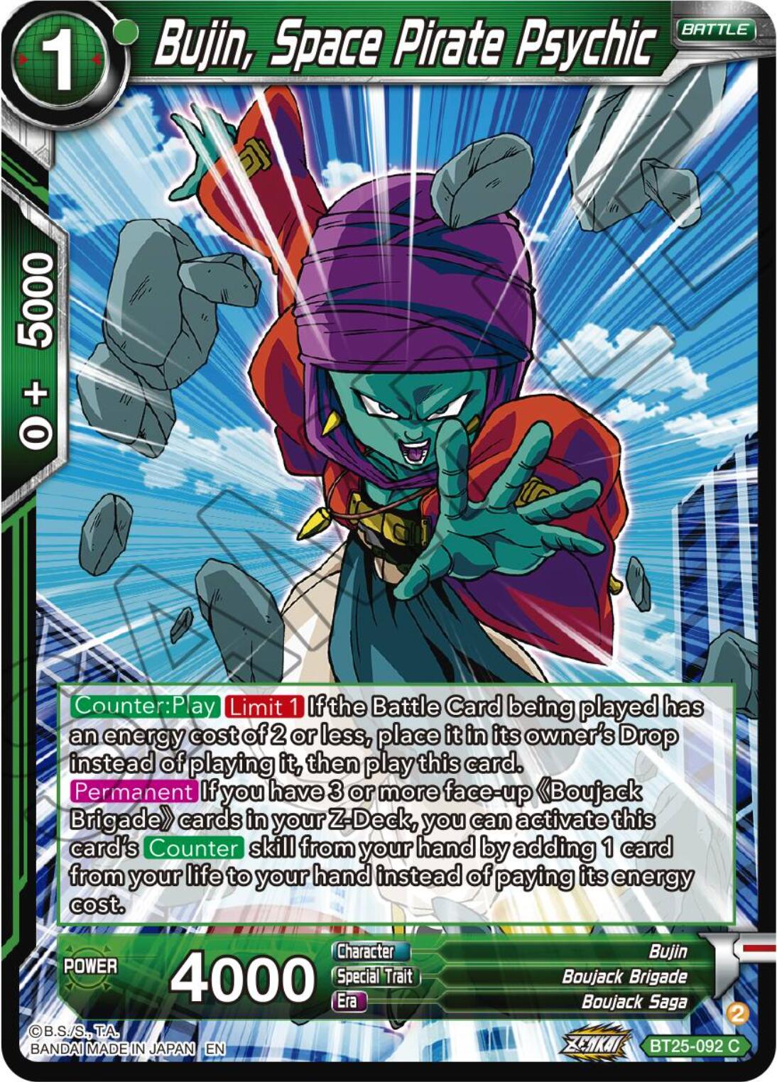 Bujin, Space Pirate Psychic (BT25-092) [Legend of the Dragon Balls] | The Time Vault CA