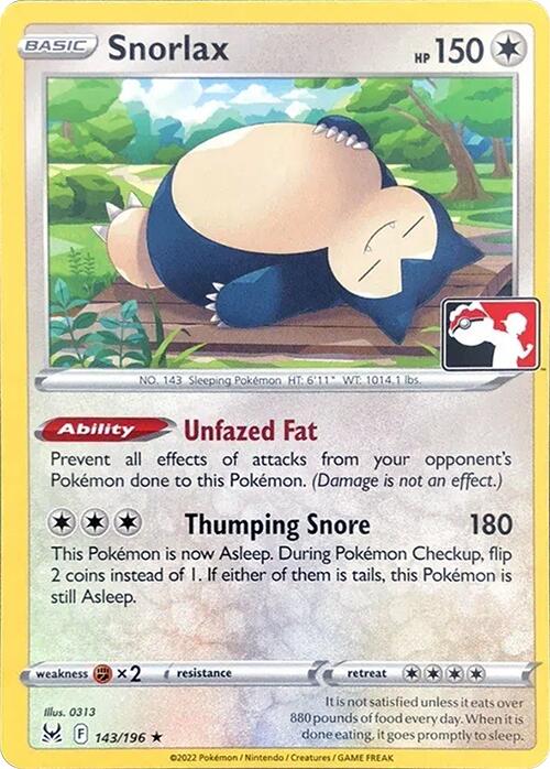 Snorlax (143/196) [Prize Pack Series Three] | The Time Vault CA