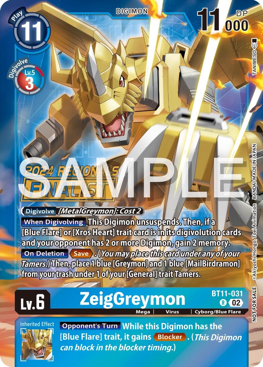 ZeigGreymon [BT11-031] (2024 Regionals Finalist) [Dimensional Phase] | The Time Vault CA