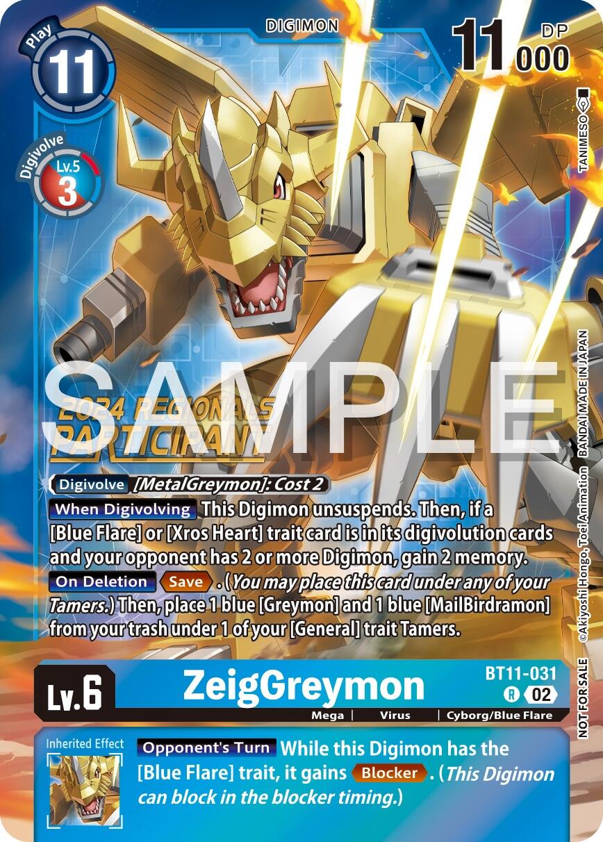 ZeigGreymon [BT11-031] (2024 Regionals Participant) [Dimensional Phase] | The Time Vault CA