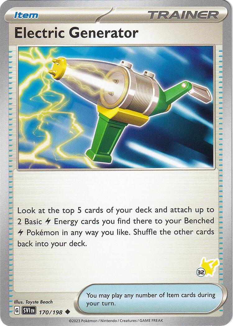 Electric Generator (170/198) (Pikachu Stamp #32) [Battle Academy 2024] | The Time Vault CA