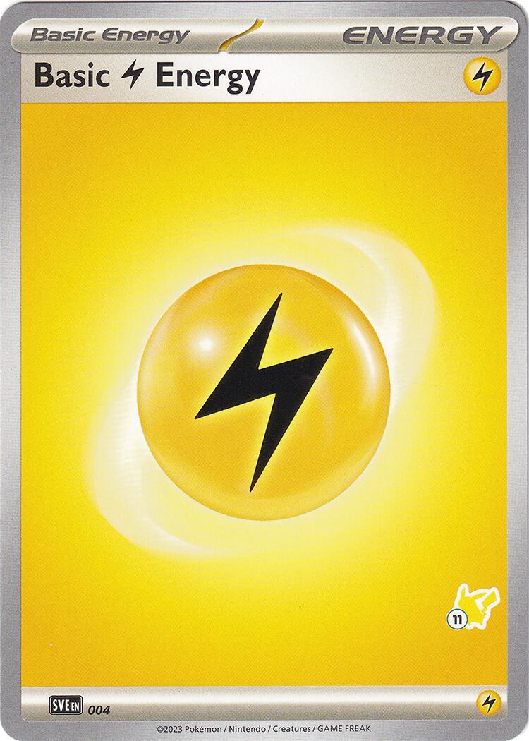 Basic Lightning Energy (004) (Pikachu Stamp #11) [Battle Academy 2024] | The Time Vault CA