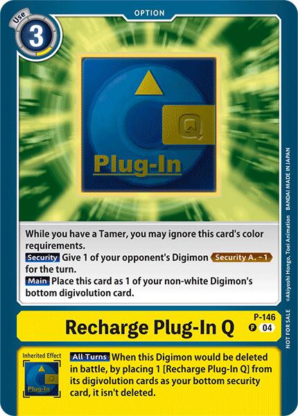 Recharge Plug-In Q [P-146] (Store Tournament 2024 Jul. – Sep. Participation Pack) [Promotional Cards] | The Time Vault CA