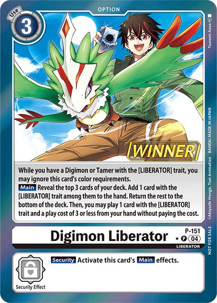 Digimon Liberator [P-151] (Store Tournament 2024 Jul. – Sep. Winner Pack) [Promotional Cards] | The Time Vault CA